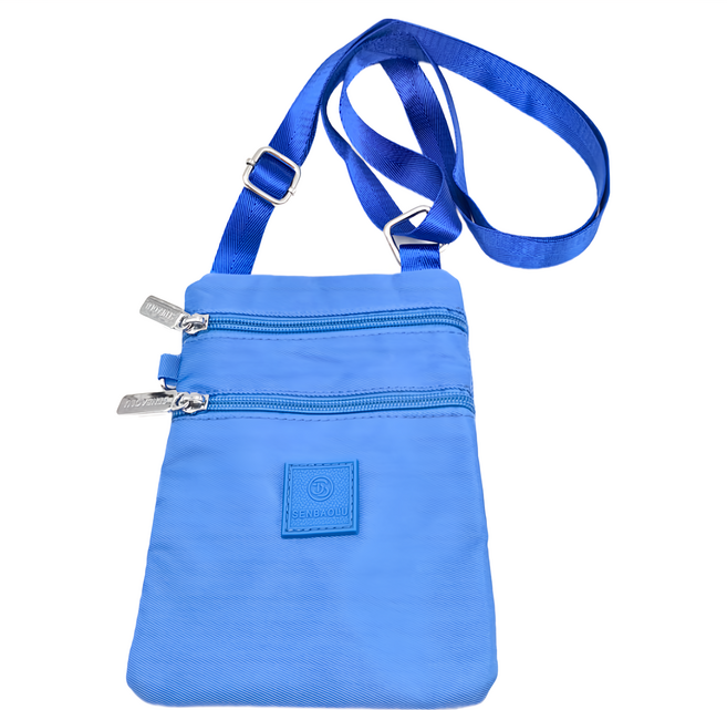 Sayaka 紗彌佳 百搭繽紛多色輕量設計防潑水手機斜背包 - 日本百搭 尼龍, 藍色