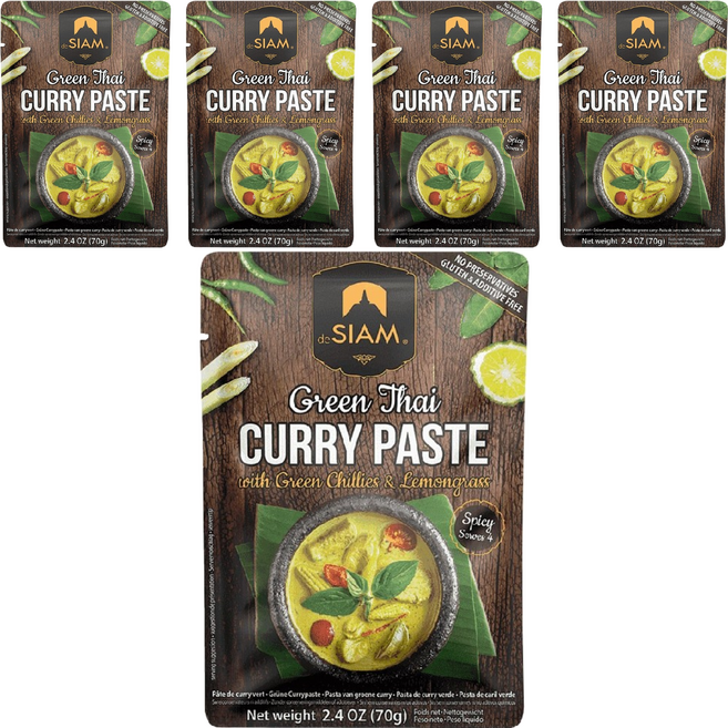 SIAM 暹羅泰式綠咖哩膏, 70g, 5包