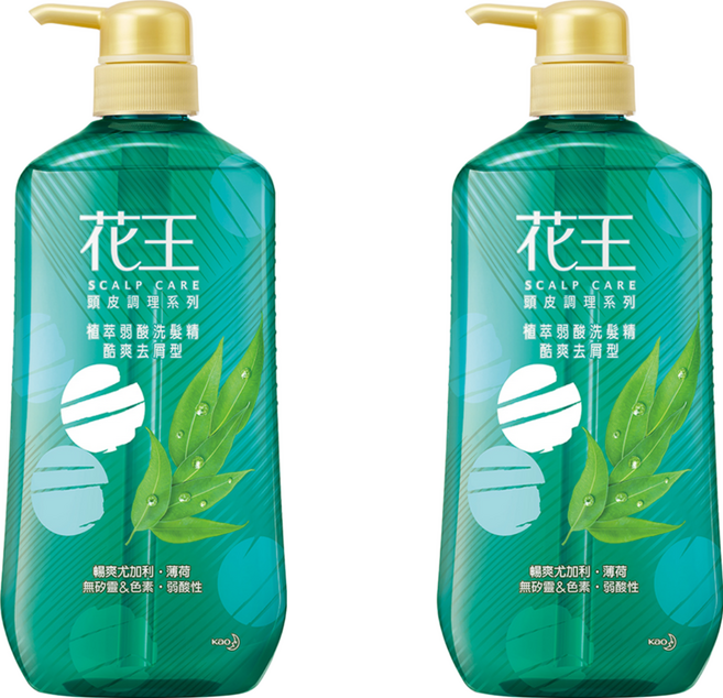 Kao 花王 植萃弱酸洗髮精 酷爽去屑型, 750ml, 2瓶