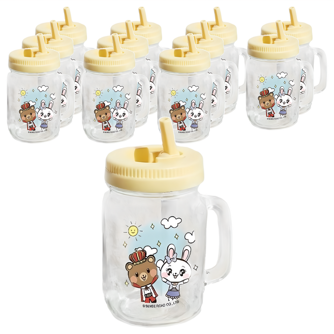 嶸の家 萌萌杯 內附吸管 R3700M 直徑7.7 x 13.4cm, 500ml, 12個