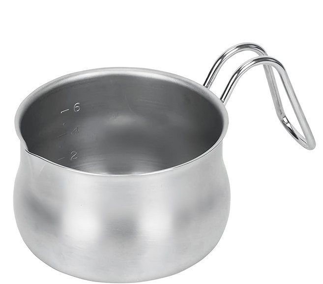 PEARL LIFE 珍珠金屬 日本製不鏽鋼牛奶鍋 有刻度, 12cm, 銀色, 1個