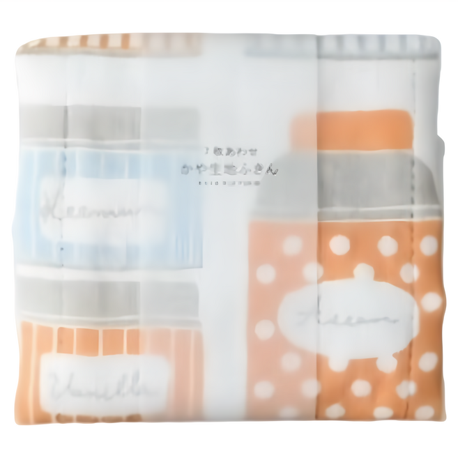 HARADA ORIMONO 原田織物 七重棉紗蚊帳家事布 茶葉罐 橙色, 1條