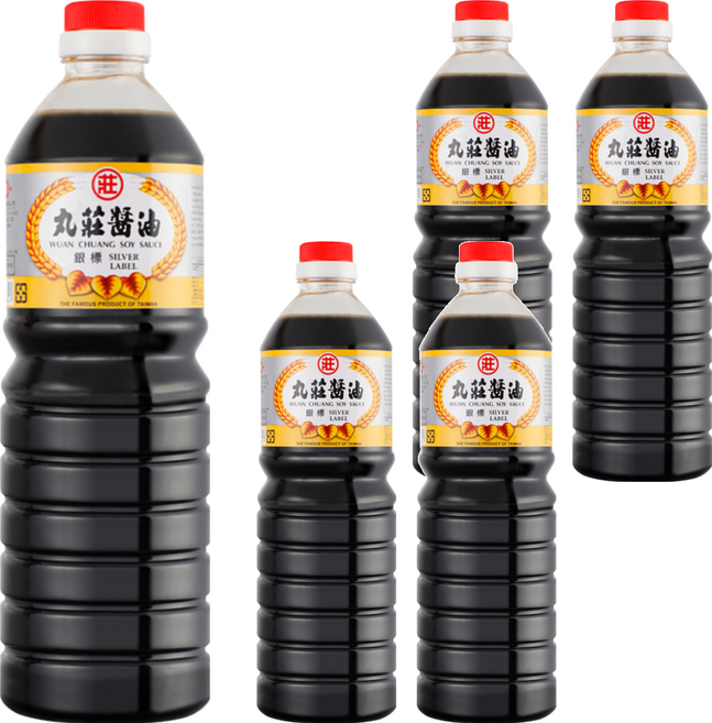 丸莊醬油 銀標調合醬油, 1L, 5瓶