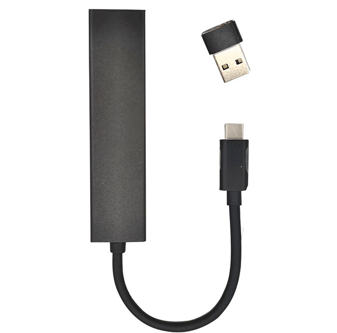 KTnet 廣鐸 TypeC + A 100MB網路卡 + 3埠 USB2.0 HUB, LHU23, 1盒