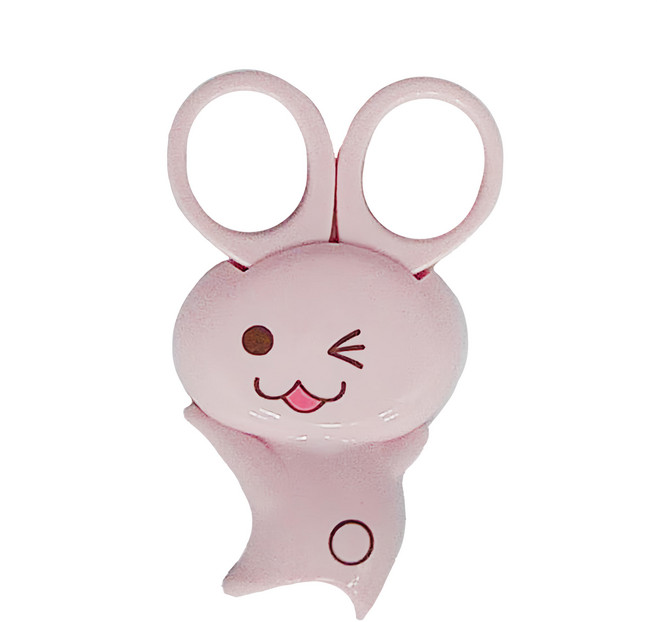 SHIMOMURA 下村 安全剪刀 附磁鐵 兔子 88x53x15mm 不鏽鋼 ABS樹脂 碳鋼, 1個