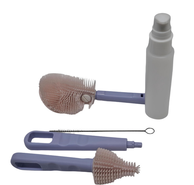 奶瓶刷旅行組 簡易款, 粉紫色, 1組