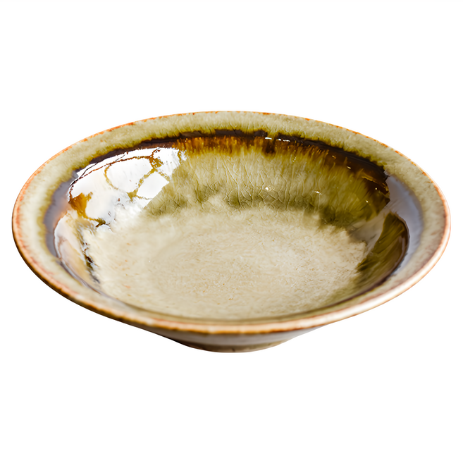 SAWATOUKI 佐和陶瓷 伊賀窯變7皿 日本製 390ml, 陶瓷 棕色, 1個