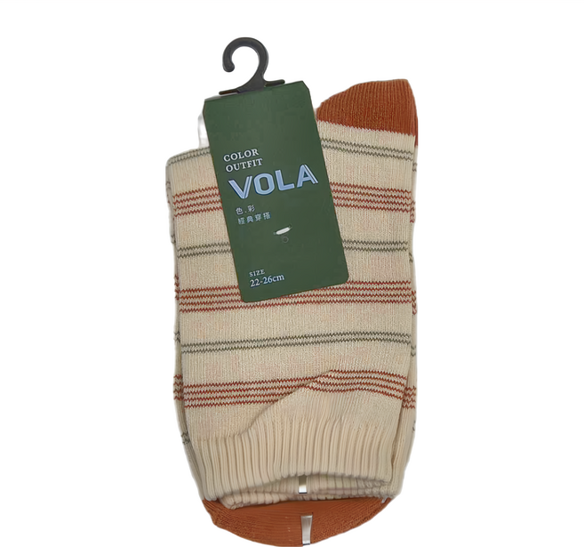 VOLA 維菈 百搭撞色條紋長襪 4雙