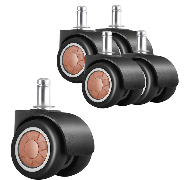 超靜音TPR辦公椅2吋萬向輪5入組 有飾蓋, 金色太陽, 1組