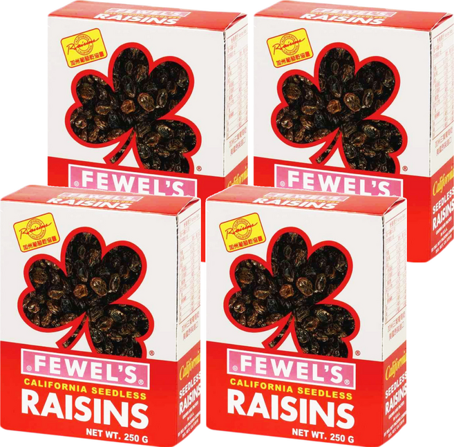 FEWEL'S 三葉加州無籽葡萄乾 250g, 4盒