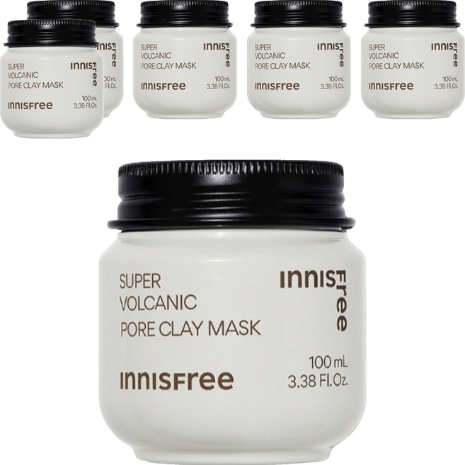 INNISFREE 台灣公司貨 超級火山泥毛孔潔淨面膜 100ml, 6罐, 1入