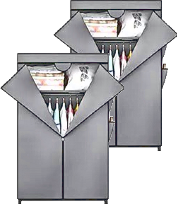 時尚衣櫃 DKB2-032, 灰色, 2個