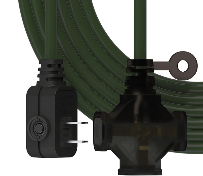 PowerWork 動力工廠 1對3座耐熱動力軟線, 15m, 軍綠色, 1條