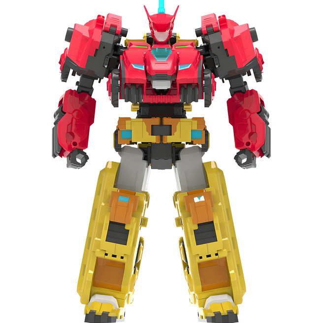 ALPHA GROUP 奧飛娛樂 DinoSter 恐龍星 豪華版 猛龍特攻 機器人玩具, 1個, 紅色 + 黃色