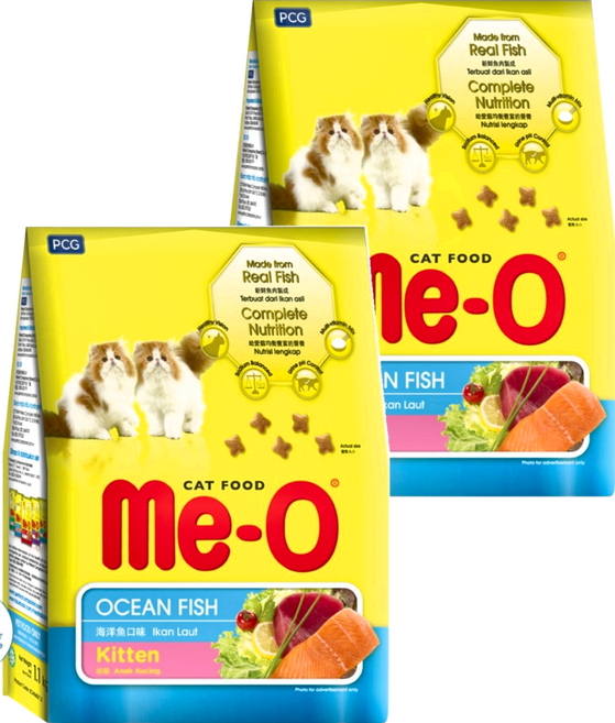 Me-O 咪歐 幼貓乾貓糧, 海洋魚口味, 1.1kg, 2袋