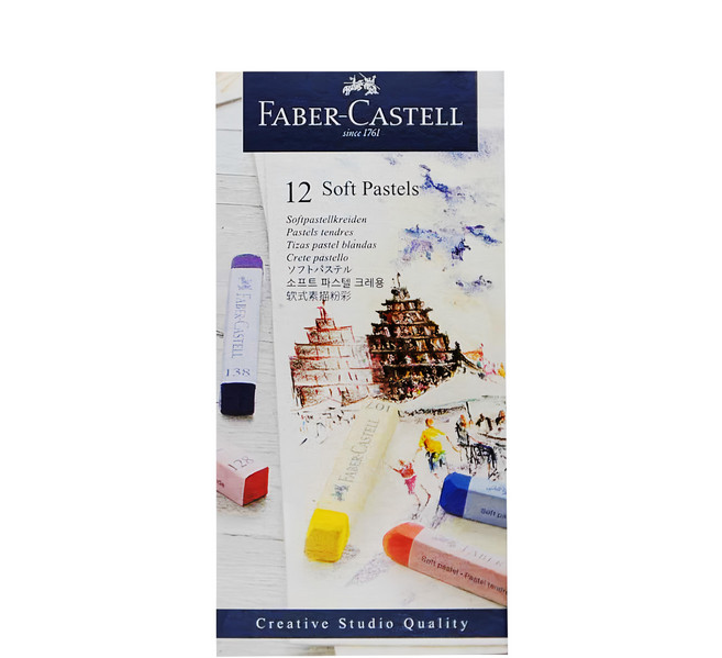 FABER-CASTELL 輝柏 軟性粉彩條 長型, 12色, 1組