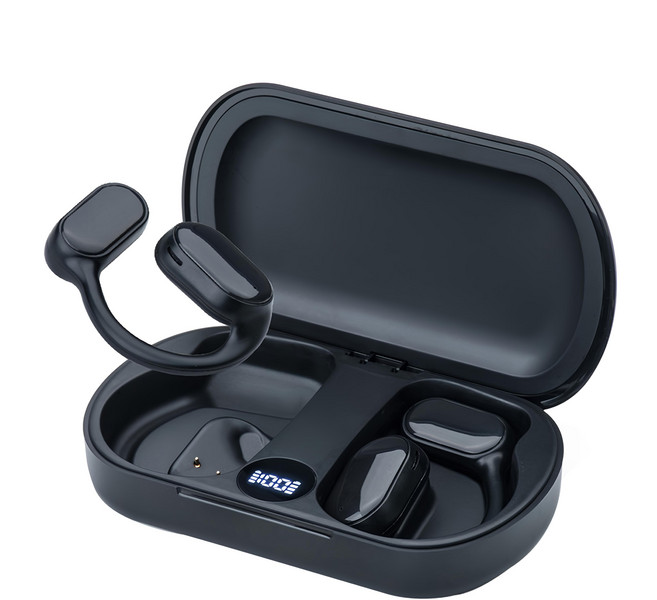 E-books 空氣傳導藍牙5.3耳機 - 電量顯示掛耳式真無線, E-EPA249, 黑色