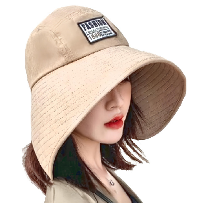 時尚春夏360度抗UV防曬遮陽帽, 卡其色