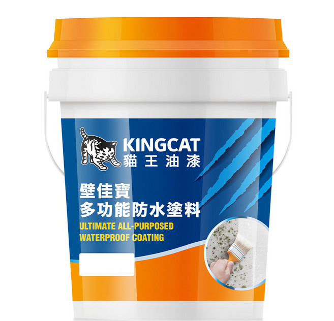 KINGCAT 貓王油漆 壁佳寶多功能防水塗料 K1-680 1加侖, 百合白, 3.78L, 1桶