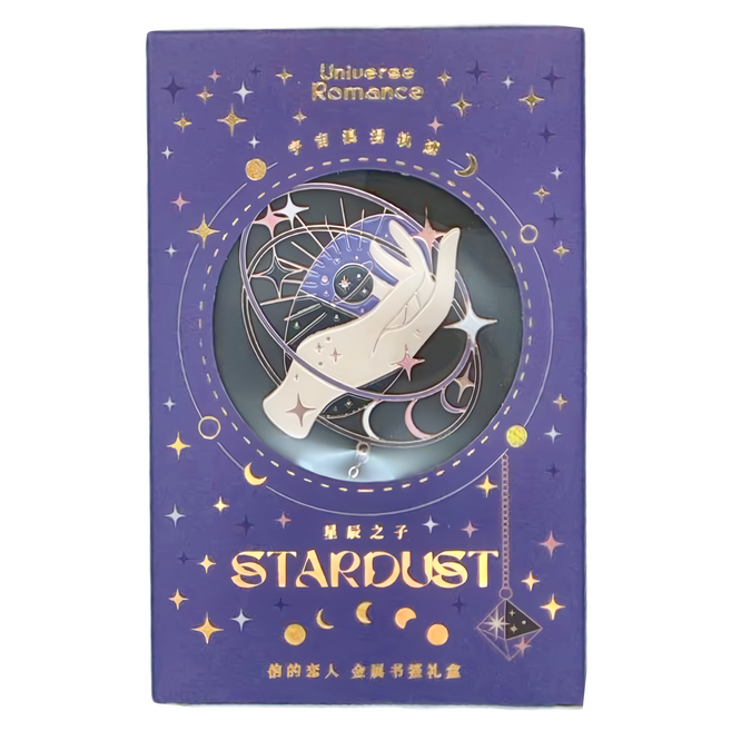 CARD LOVER 信的戀人 金屬書籤 宇宙浪漫軌跡 3歲以上適用, 星辰之子 深藍色, 1個