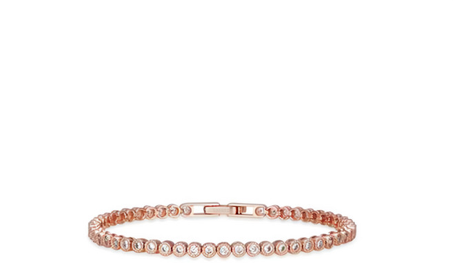 HAESOOL 海秀兒 女性3mm方晶鋯石純銀網球圓形手鍊 GMB05 附提袋 玫瑰金