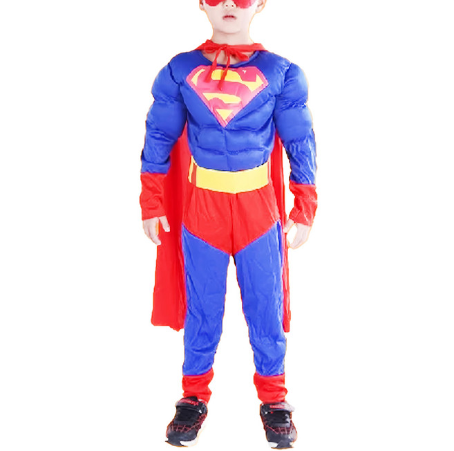 SUPERMAN 超人 男童款萬聖節變裝服 附面具 S