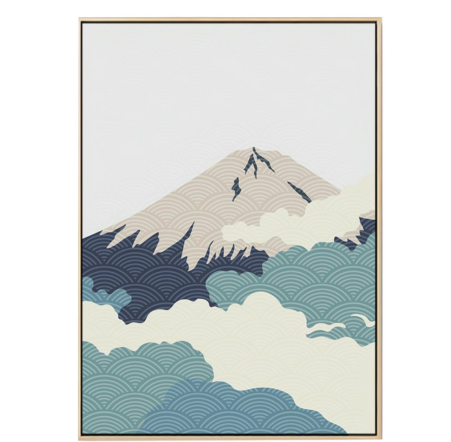 凌葳選畫所 雲氣迷漫的富士山 I 1入, 金色