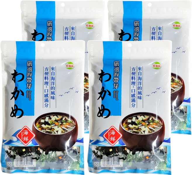 旺意香 嚴選海帶芽 海鮮風味, 80g, 4包