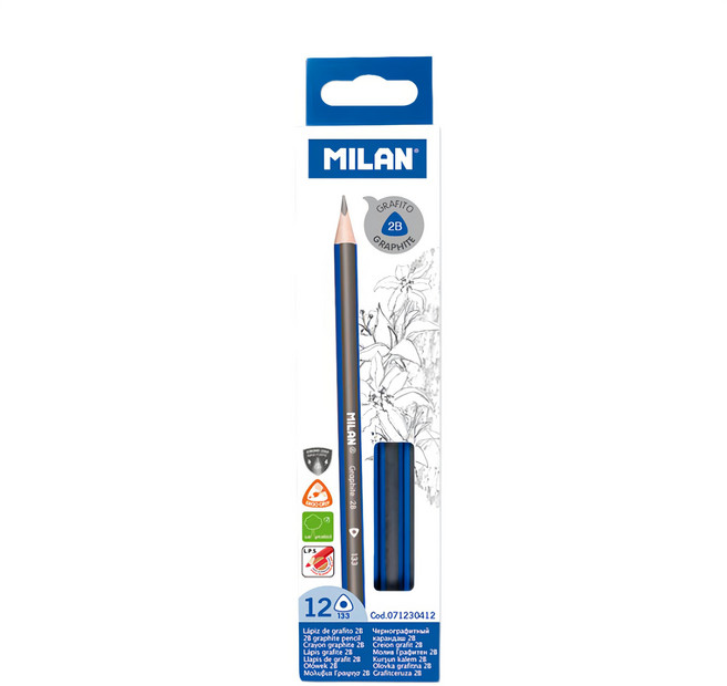 MILAN 經典三角鉛筆 2B, 12支