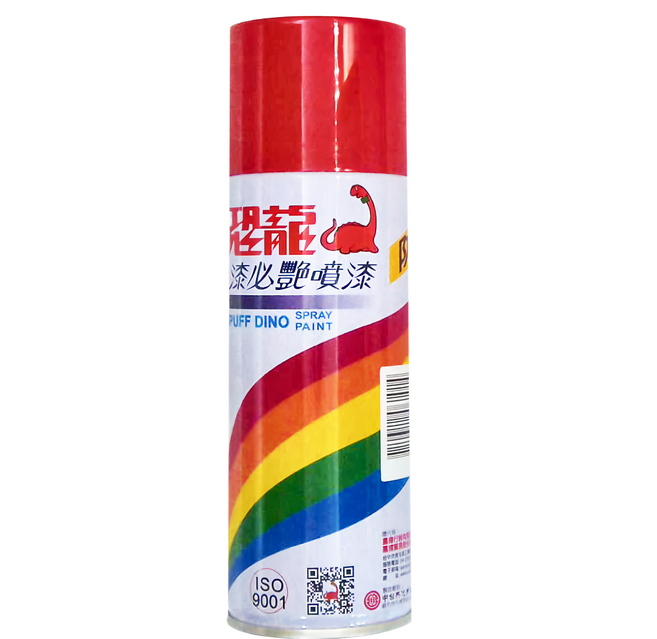 PUFF DINO 恐龍 漆必豔噴漆, 紅色, 400ml, 1瓶