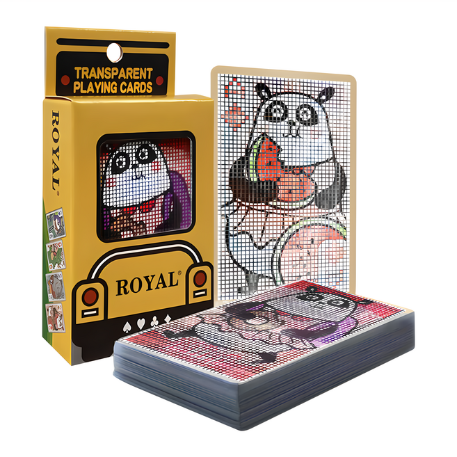 ROYAL 樂友 童趣透明馬賽克防水撲克牌, 貓熊, 1盒
