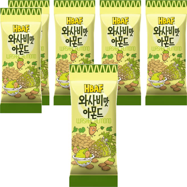 HBAF 杏仁果 精選美國杏仁 口感香脆 芥末包裹蜂蜜香甜味, 30g, 6包