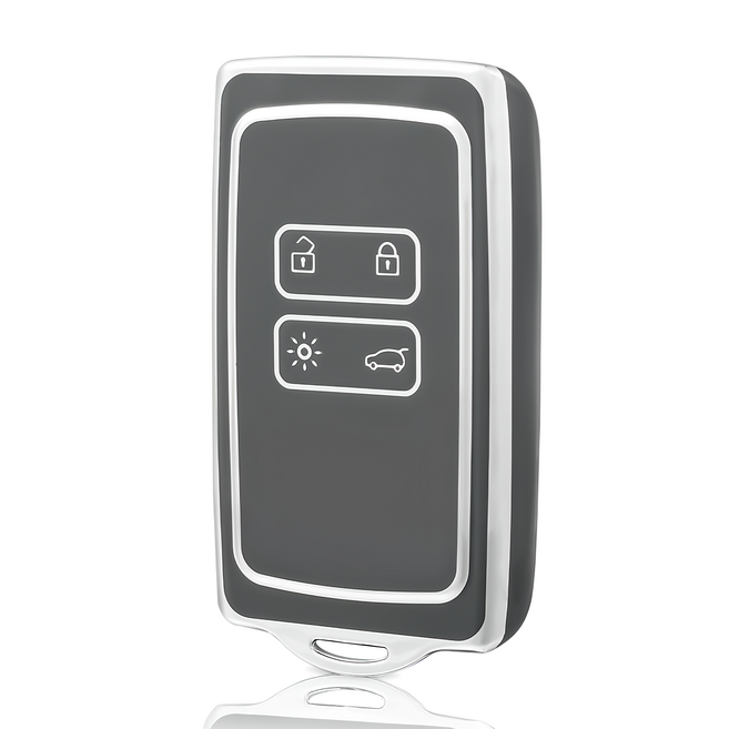 OFFCURVE TPU 르노삼성 엣지라인 자동차 4버튼 샤인 XM3 SM6 QM6 풀커버 스마트키 적용 키케이스 단품 다양한 컬러, 그레이 실버