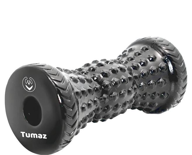 Tumaz 月熊 腳底按摩輪 穴道按摩設計 舒緩肌肉 防滑易清洗, 鑽石紋 黑色, 1個