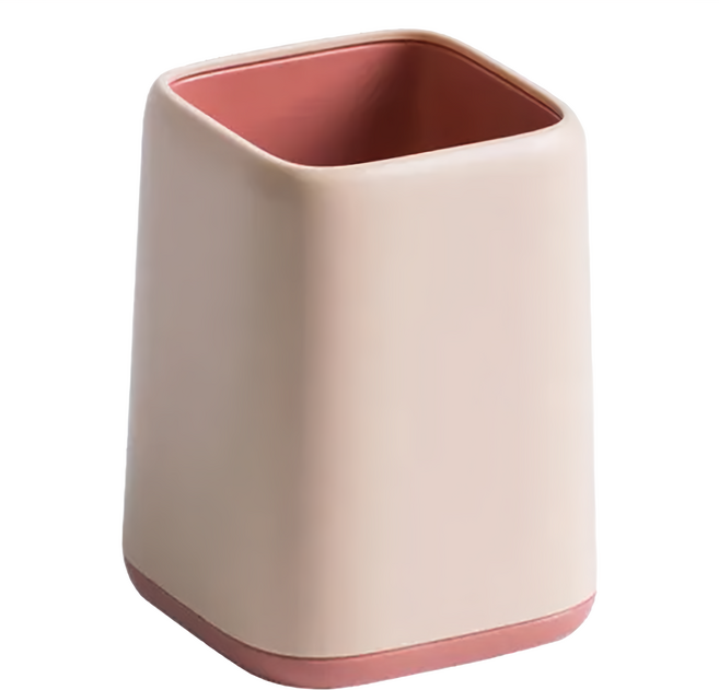 E.dot 簡約北歐風桌面文具收納盒 筆筒 粉膚色, 1個