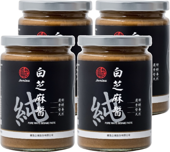 真老 純白芝麻醬, 350g, 4罐