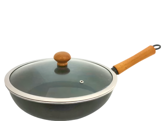 kosfu kitchen ware 鍋師傅 不沾超硬平底炒鍋 附玻璃蓋, 30cm, 1組