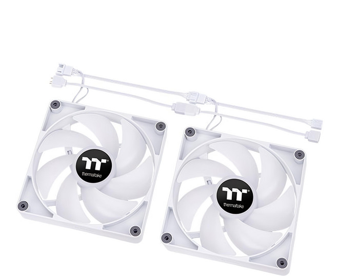 thermaltake 曜越 CT120 ARGB 反轉 模組化線材設計 2個, CL-F175-PL12SW-A, 白色, 1組
