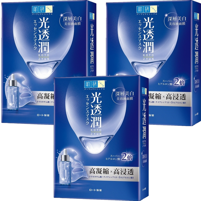 HADALABO 肌研 台灣公司貨 光透潤深層美白面膜 25ml, 3盒, 6片