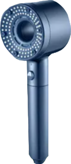 西格傢飾 高顏值5檔增壓蓮蓬頭 附免打孔支架 8 x 8 x 24.5cm 400g, 寶石藍, 1個