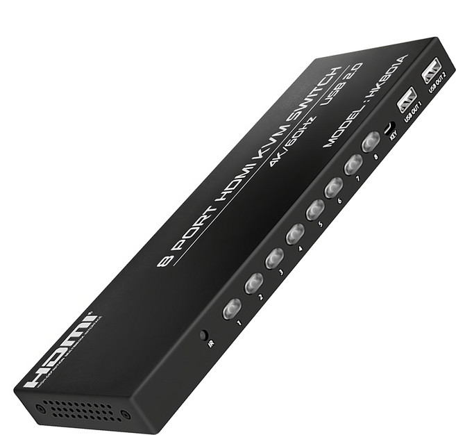 Neon 台灣霓虹 4K2K 無線遙控8埠 HDMI KVM切換器 USB 2.0 支援4K 60Hz 主機共用一套鍵鼠顯示器, HKBOIA, 1個