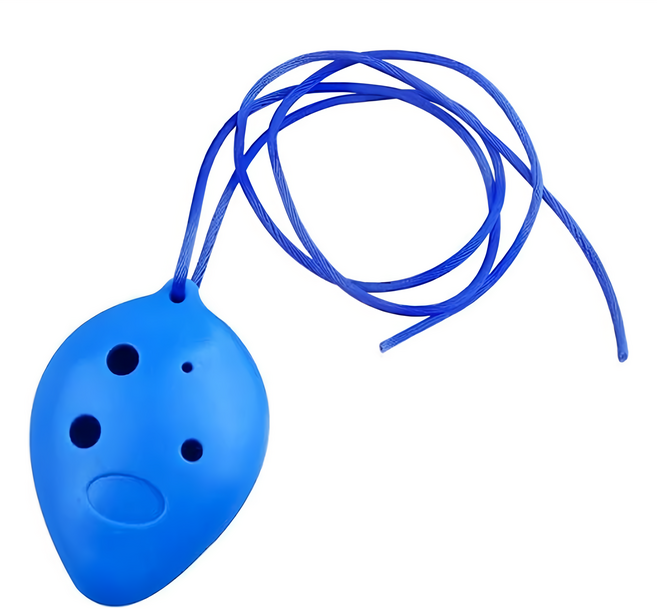 6孔高音C調陶笛 附陶笛收納袋 + 掛繩 + 教材 + 擦布, 藍色, 1組