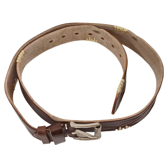 真皮頭層牛皮做舊疤痕 男士針釦皮帶 LL126