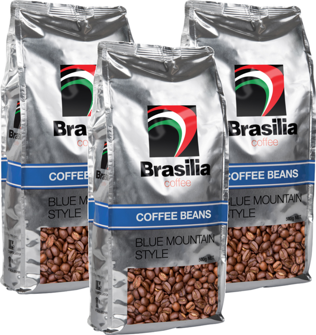 Brasilia 巴西里亞 咖啡豆 藍山風味, 咖啡豆(無研磨), 500g, 3包