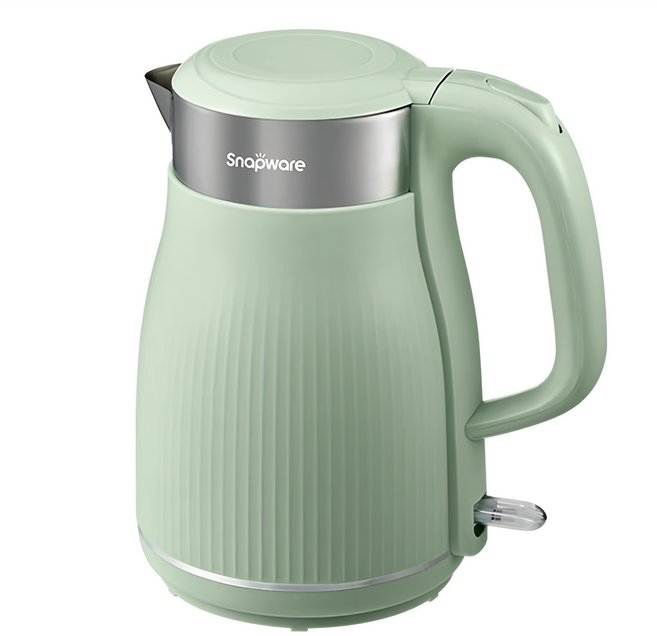 Corelle Brands 康寧餐具 Snapware 優雅曲線雙層防燙電熱水壺 薄荷綠 1.8L, SN-EKC1800