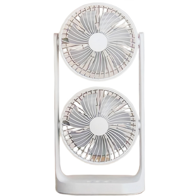 apex Innovation 8吋超靜音直立式雙風扇 三段風速 USB供電 360角度調整, F-052, 白色