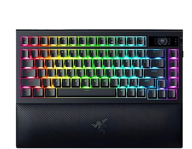 RAZER 雷蛇 BlackWidow V4 Pro 75% 黑寡婦無線鍵盤 英文, 機械軸, 黑色, RZ03-05130100-R3M1
