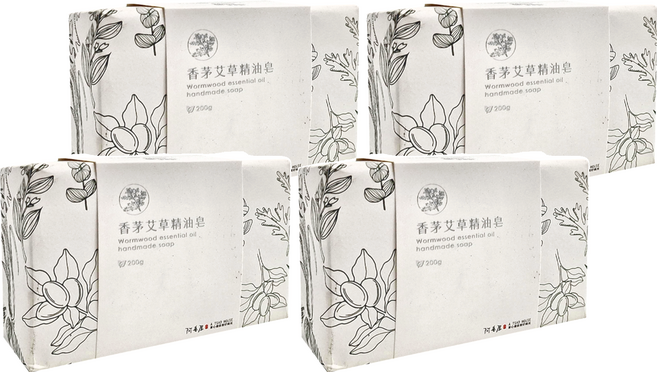 A TSAO HOUSE 阿皂屋 香茅艾草精油手工皂 200g, 4組