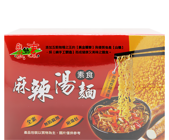 自然緣素 素食麻辣湯麵 90g, 6包