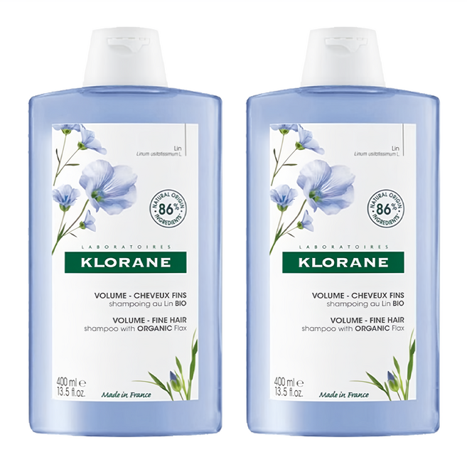 KLORANE 蔻蘿蘭 豐盈澎鬆洗髮精 400ml 增強髮根支撐 打造輕盈空氣感 細軟髮適用, 2瓶